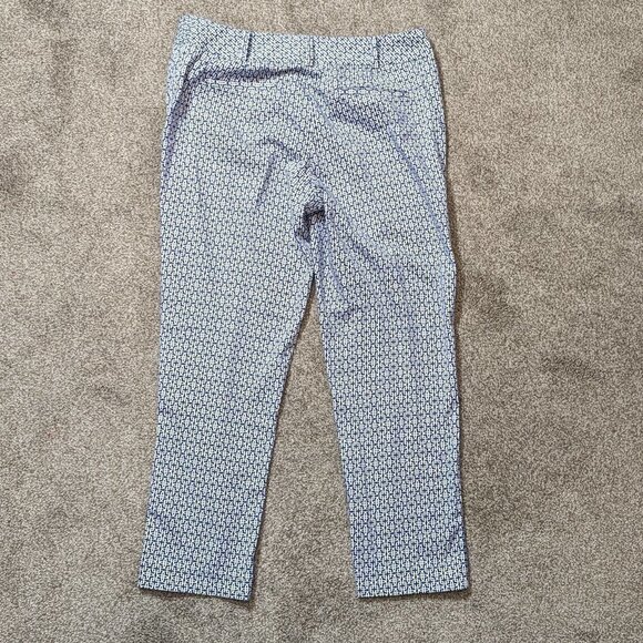 Women's COUNTERPARTS Blue/White, Front Zip, Casual Mid-Rise Pants; Size 10 - Picture 2 of 5